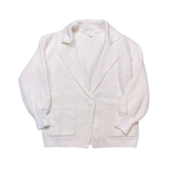 BOHME Siv Open Front Cardigan Sweater Cream Size XS - Picture 2 of 7